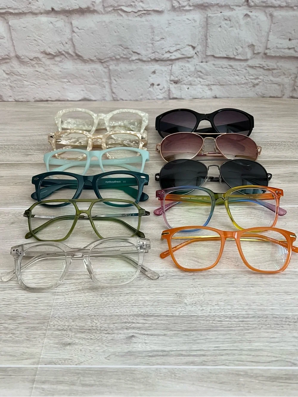 Lot of 8 Eyeglass Frames and 3 Pair Nonprescription Sunglasses